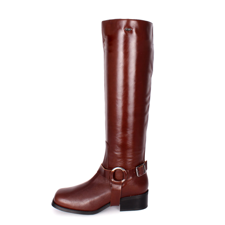 Biker Boots knee high men (model 305) dark brown