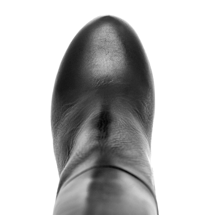 Over-the-knee boots with platform (model 306) leather ivory