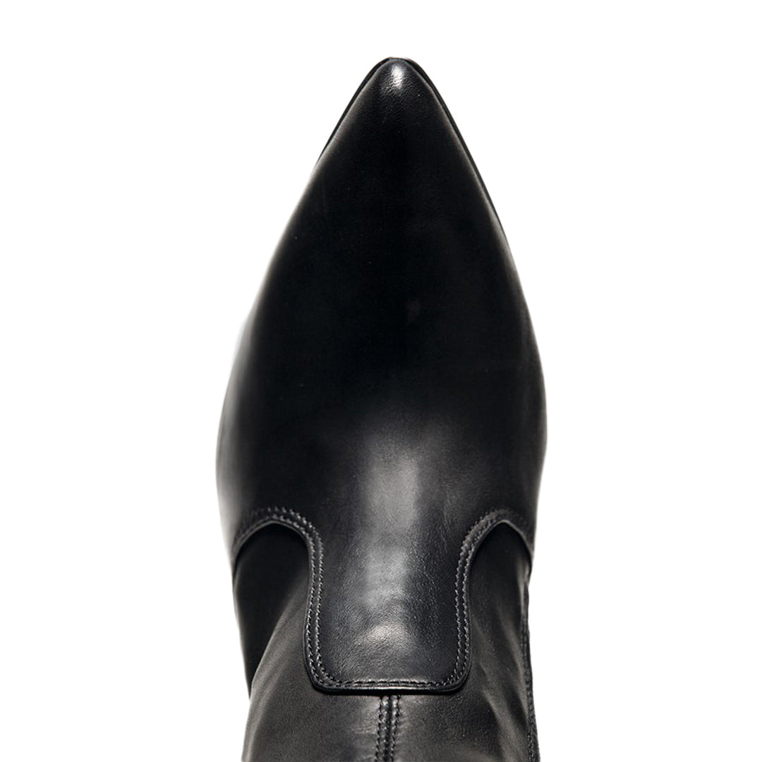 Bottes hauteur genou talons 14 cm à plateforme (modèle 303) cuir blanc