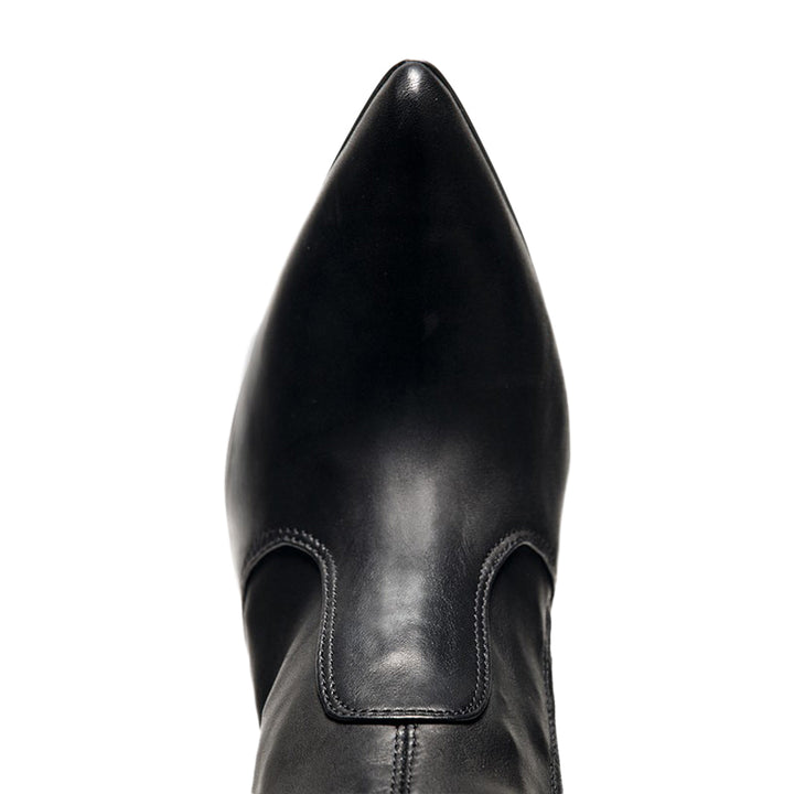 Bottes hauteur genou talons 14 cm à plateforme (modèle 303) cuir blanc