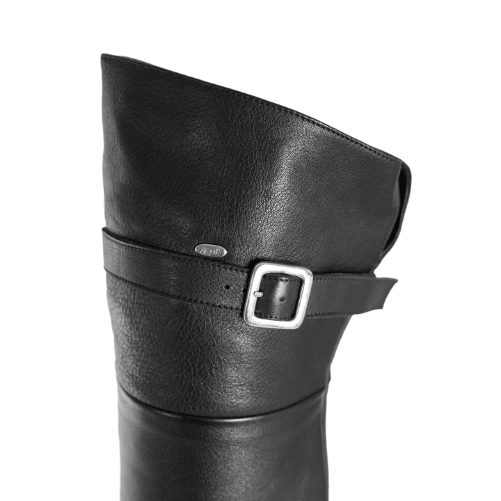 Cuissardes à semelle profilée et boucle (modèle 350) cuir noir