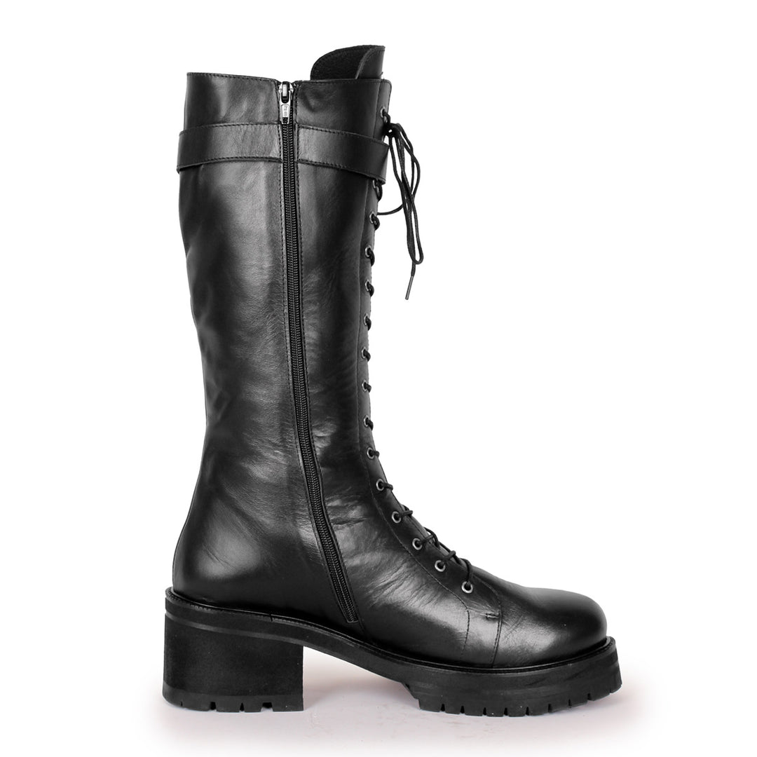 Bottines de style combat/gothique (modèle 370) vinyle rouge