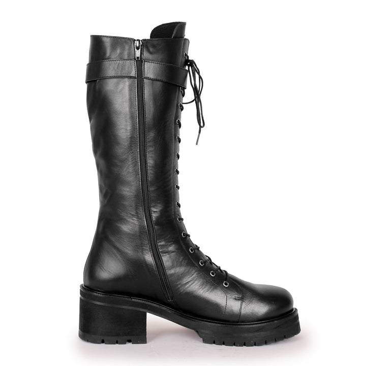 Bottines de style combat/gothique (modèle 370) vinyle rouge
