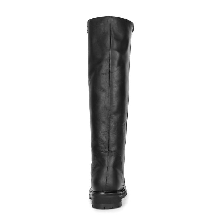 Knee-high leather boots with profile sole (model 409) leather black