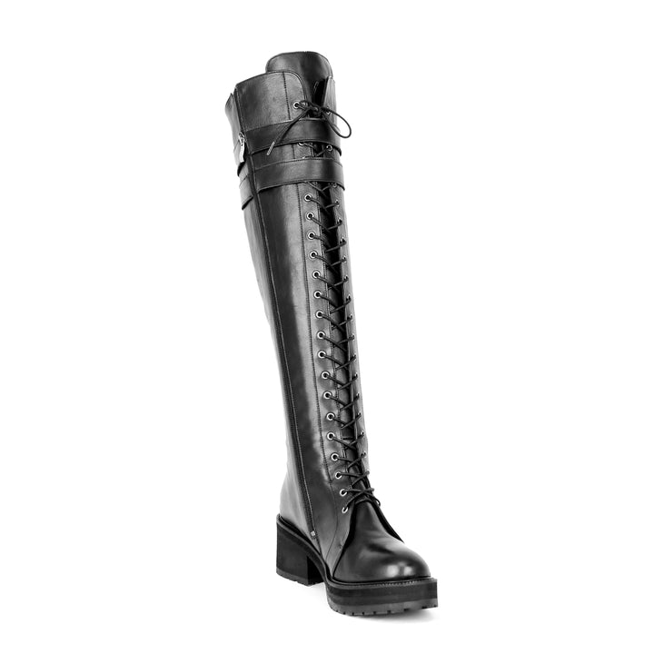 Bottes style combat/gothique (modèle 470) cuir noir