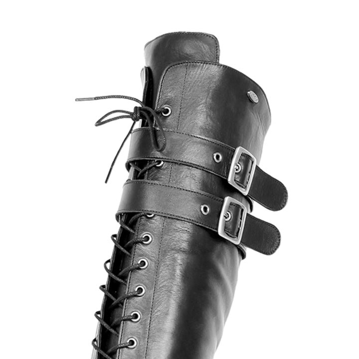 Bottes style combat/gothique (modèle 470) cuir noir