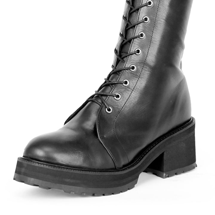 Bottes style combat/gothique (modèle 470) cuir noir