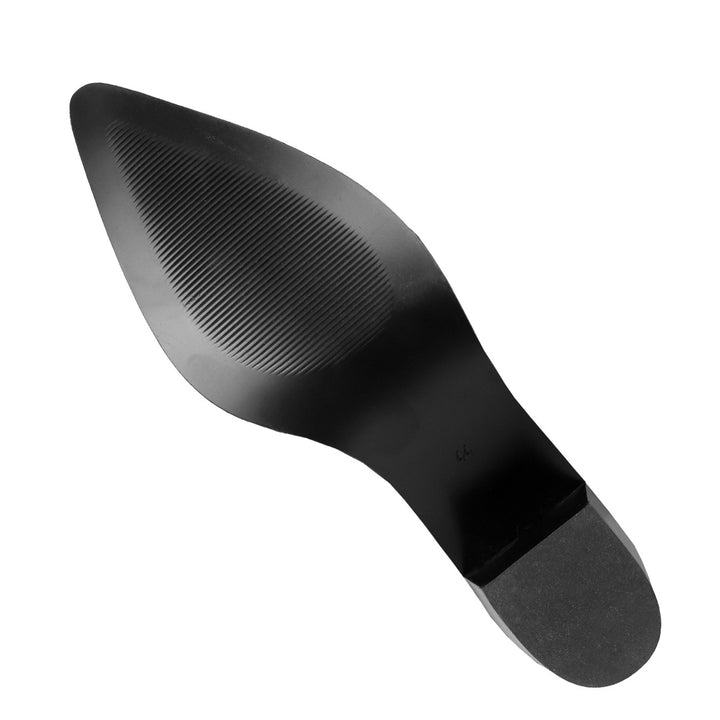 Santiags hauteur genou avec pointe en métal (modèle 480) cuir noir