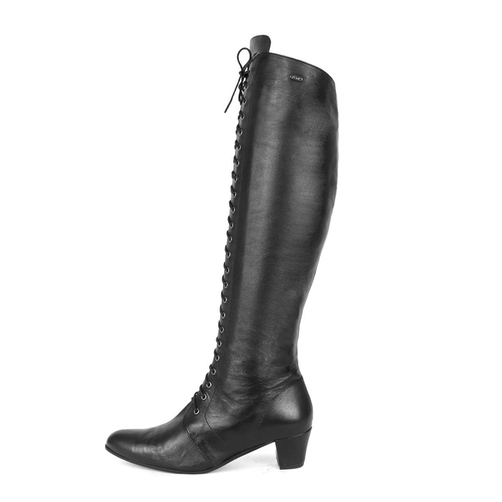 Bootes hautes avec lacets (modèle 490) Cuir noir