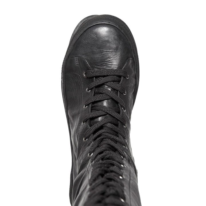 Sneaker thigh highs with lacing (model 500) leather black
