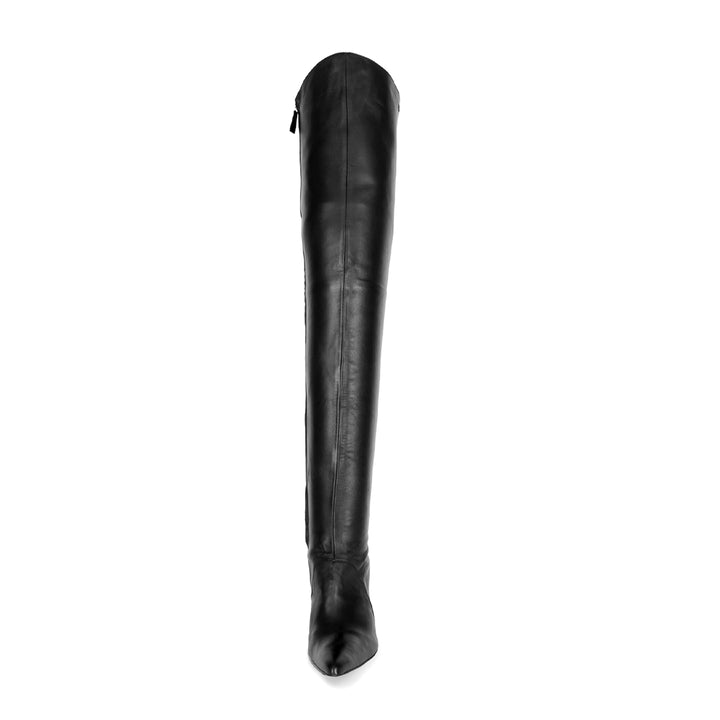 Lange Overkneestiefel mit High Heels (Modell 504) Leder schwarz