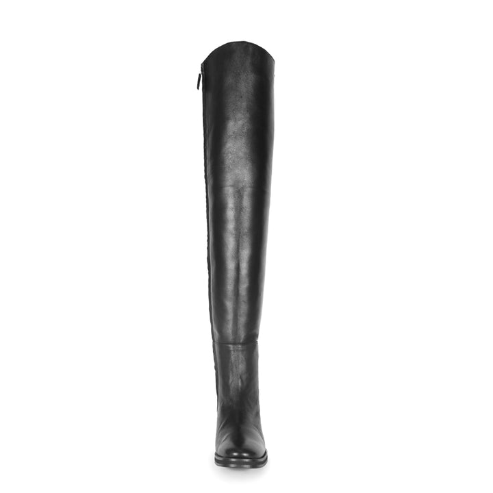 Cuissardes à petit talon bloc (modèle 507) cuir rouge
