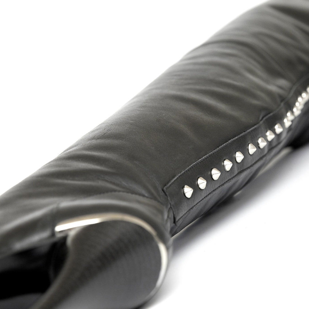 Cuissardes à talon haut avec rivets (modèle 510) cuir noir