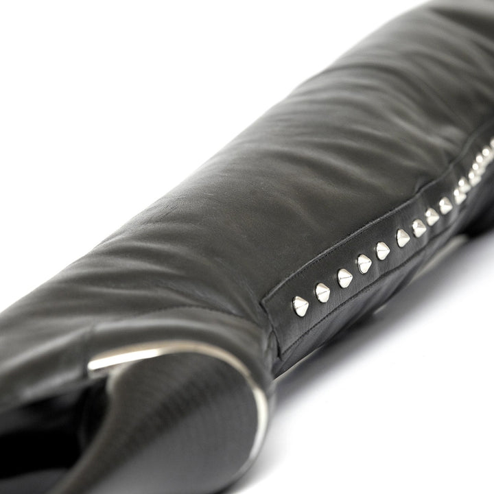 Cuissardes à talon haut avec rivets (modèle 510) cuir noir