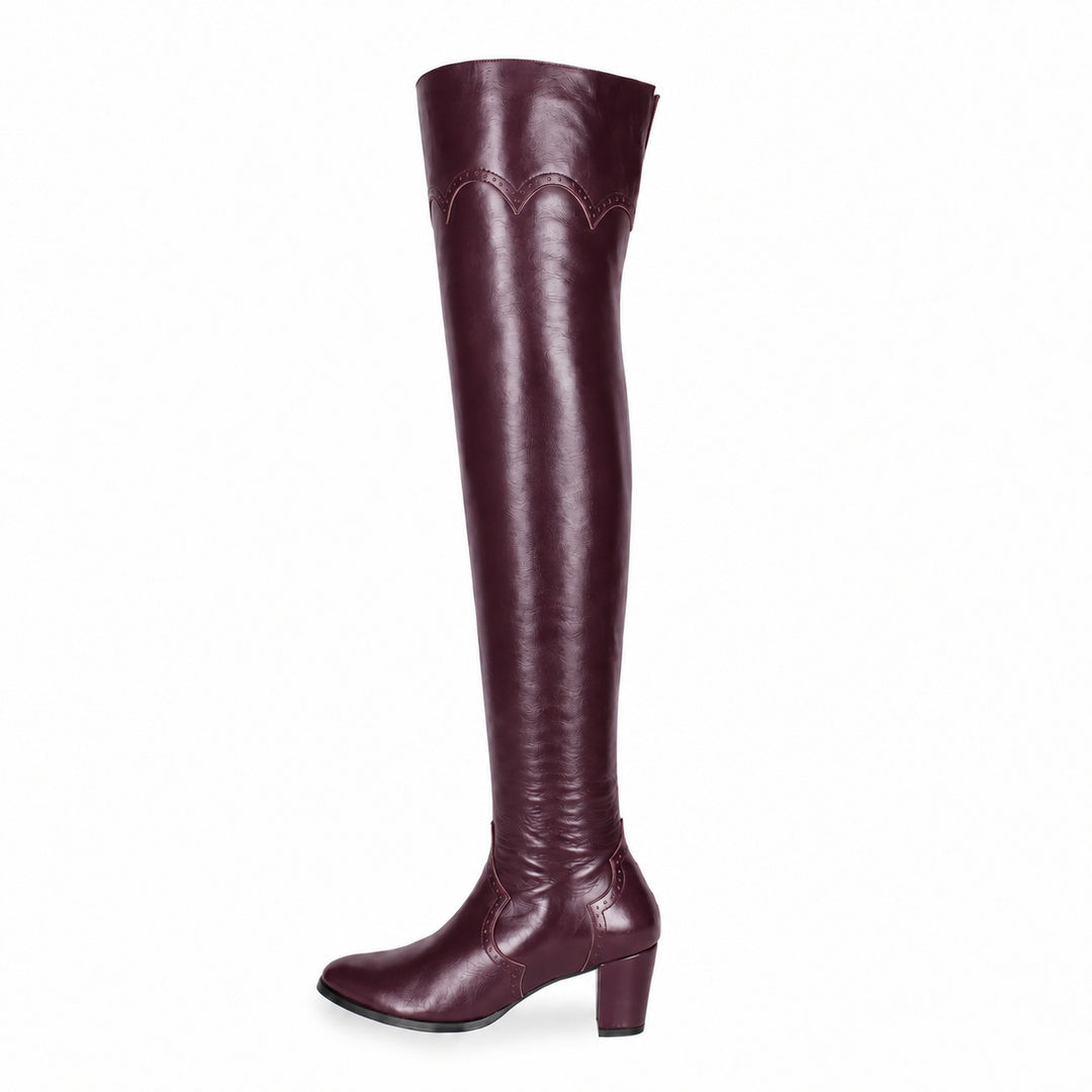 Botas mosqueteras brogue (modelo 530) piel burdeos