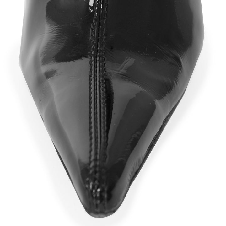 Cuissardes stiletto extra pointues (modèle 560) vinyle noir