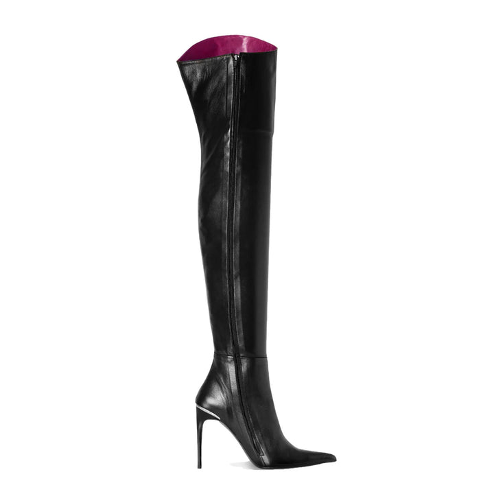Stiletto Overknees extra spitz (Modell 560) Leder schwarz