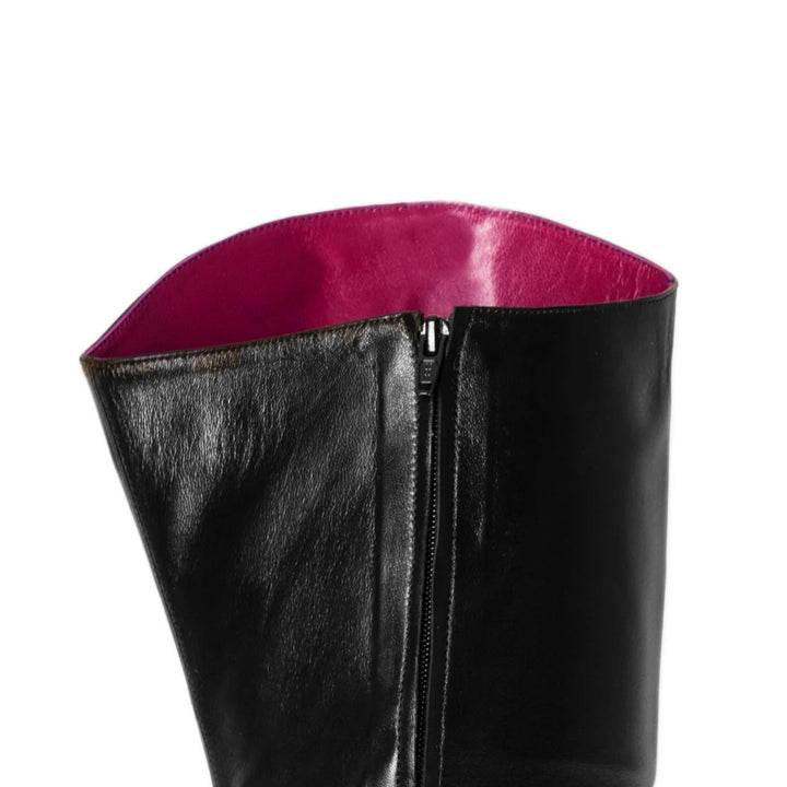 Stiletto Overknees extra spitz (Modell 560) Leder schwarz