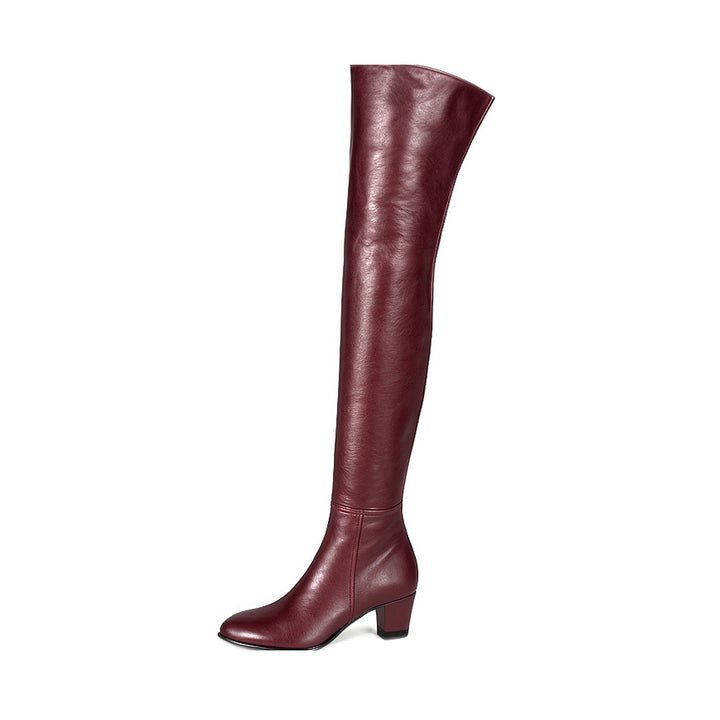 Botas mosqueteras "Frédérique Bel" (modelo 595) cuero burdeos