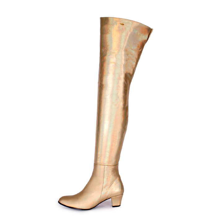Over-the-knee boots "Frédérique Bel" (model 595) leather gold 