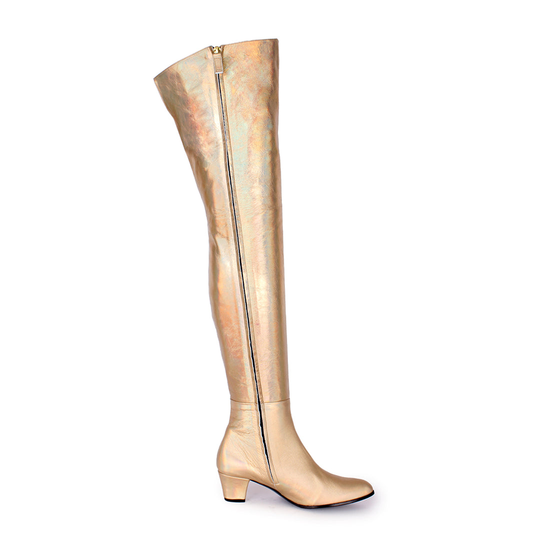 Over-the-knee boots "Frédérique Bel" (model 595) leather gold 