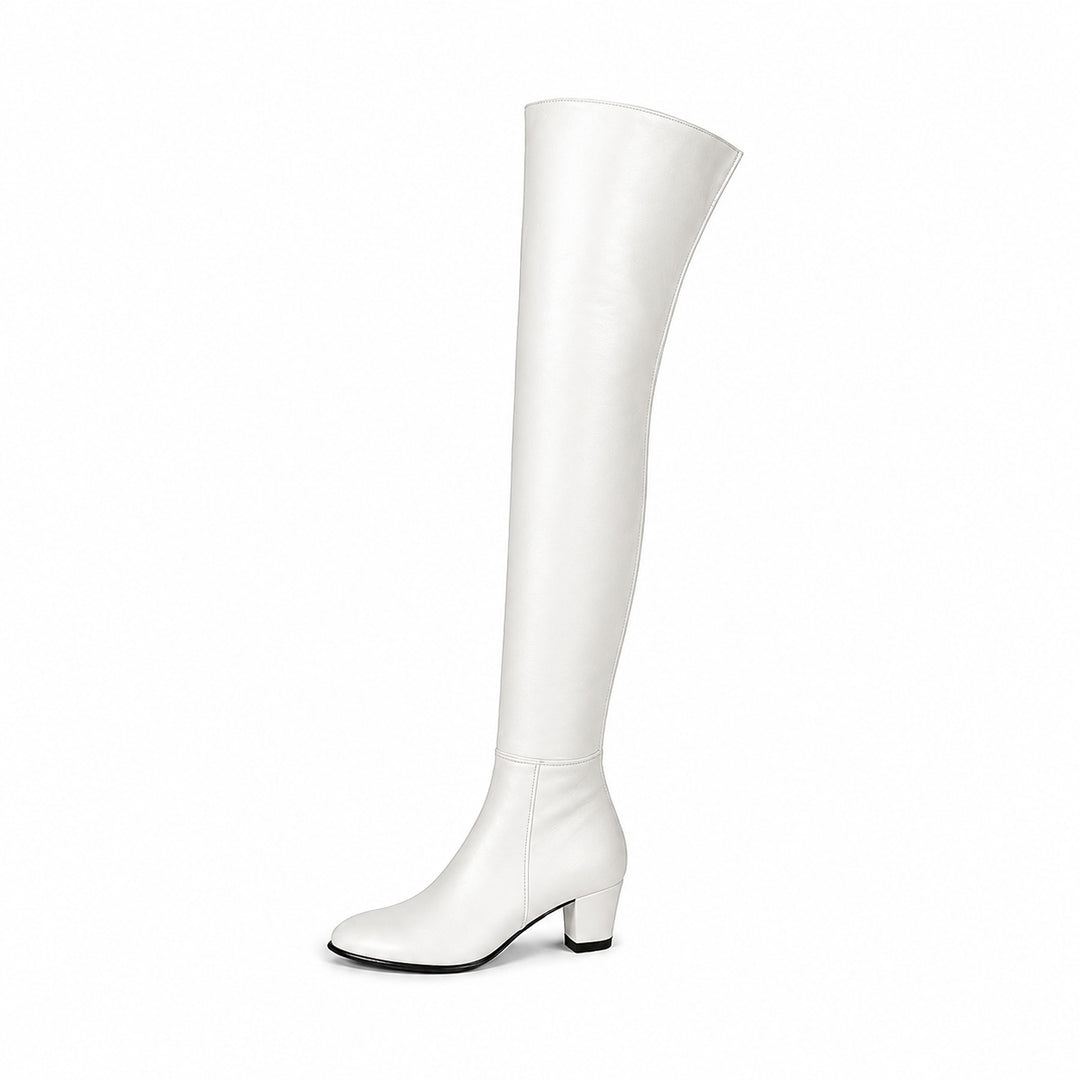 Thigh high boots "Frederique Bel" (model 595) leather white
