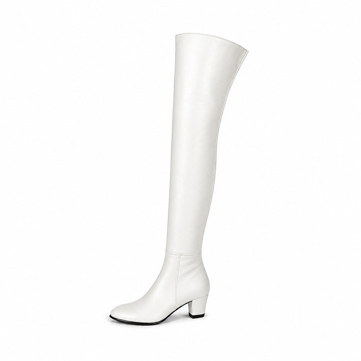 Thigh high boots "Frederique Bel" (model 595) leather white