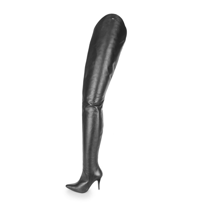 Chap boots with high heels (model 604) leather black