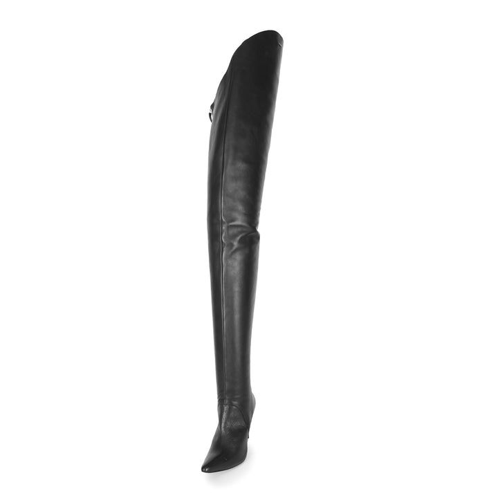 Chap boots with high heels (model 604) leather black
