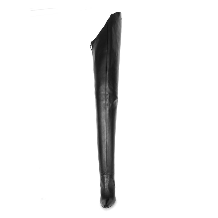 Chap boots with high heels (model 604) leather black