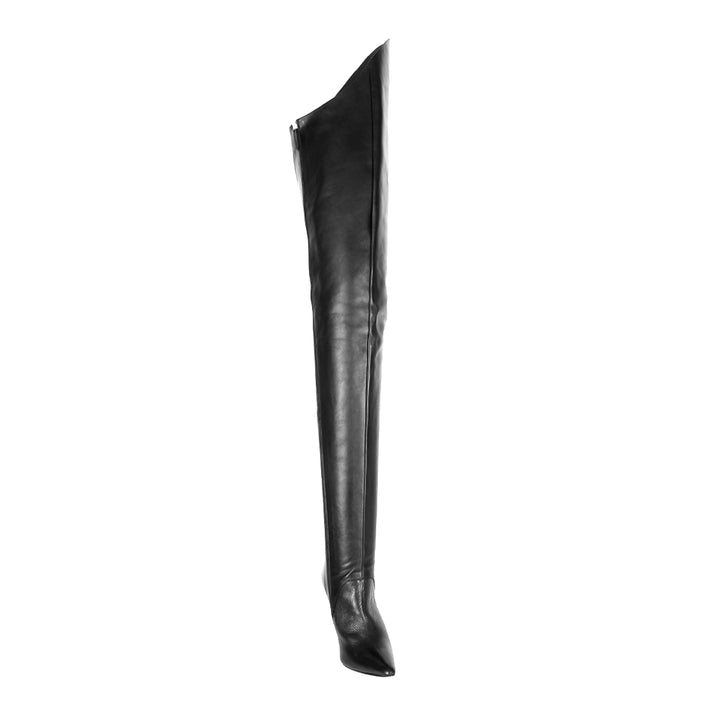 Chap boots with high heels (model 604) leather black