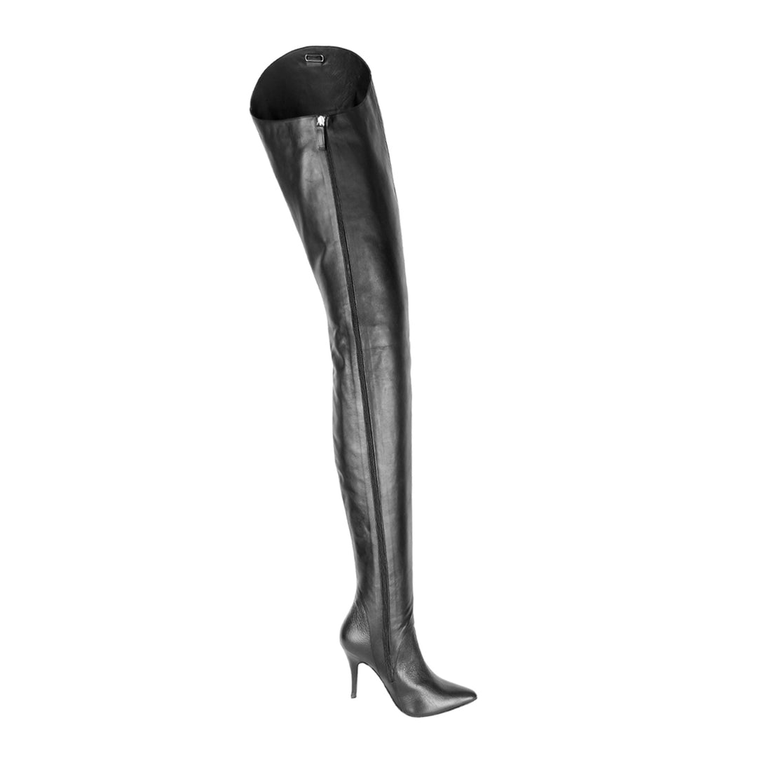 Chap boots with high heels (model 604) leather black