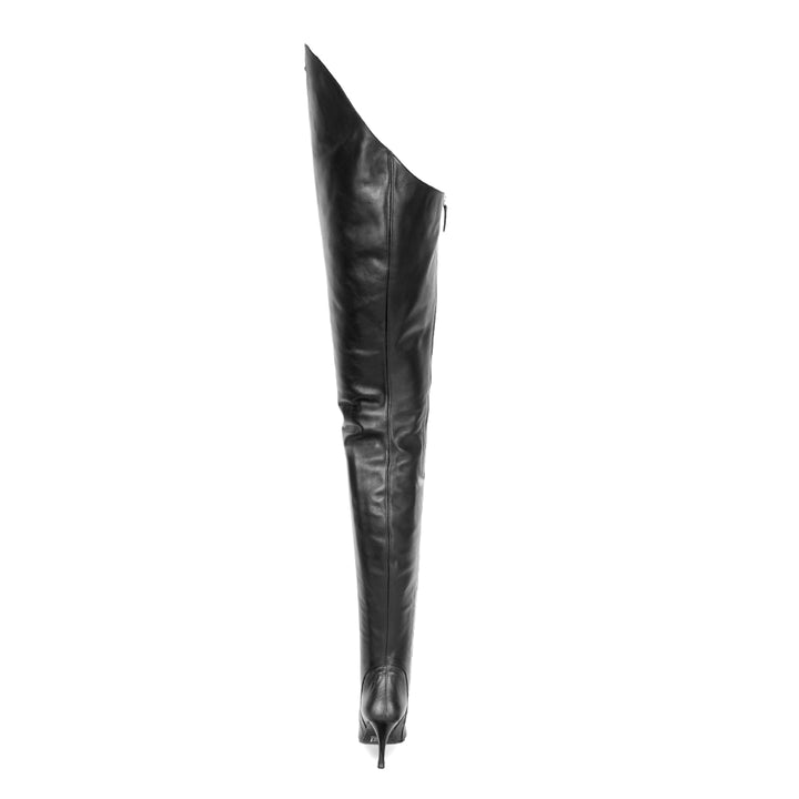 Chap boots with high heels (model 604) leather black