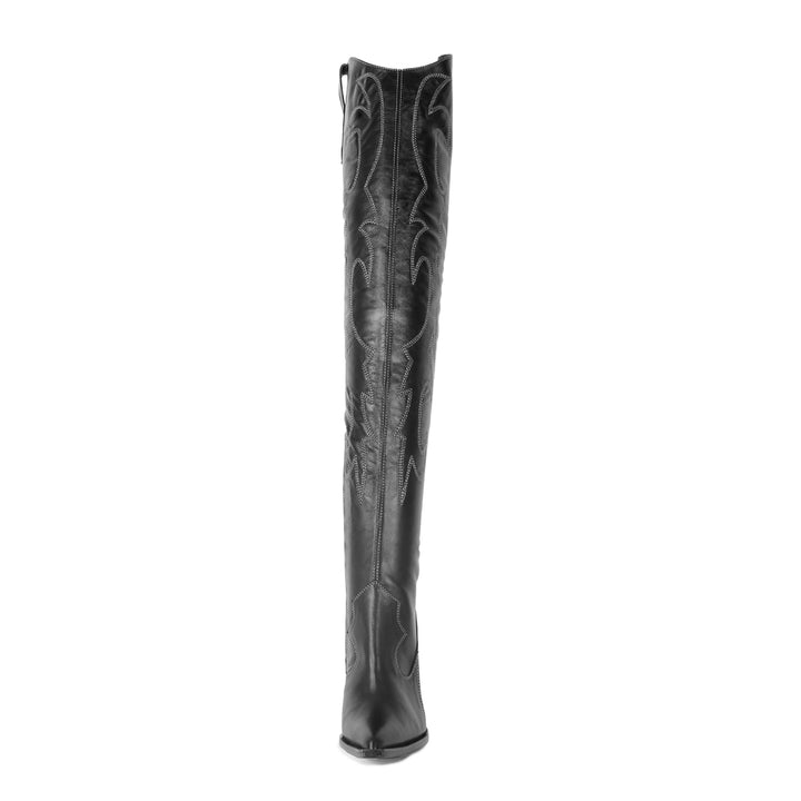 Santiags jusqu'à la cuisse (modèle 612) cuir camel