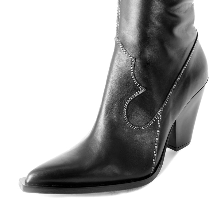 Santiags jusqu'à la cuisse (modèle 612) cuir camel
