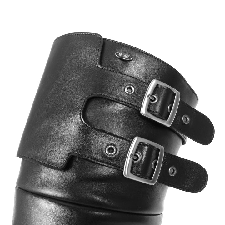 Cuissardes plates Monk Strap (modèle 770) cuir noir