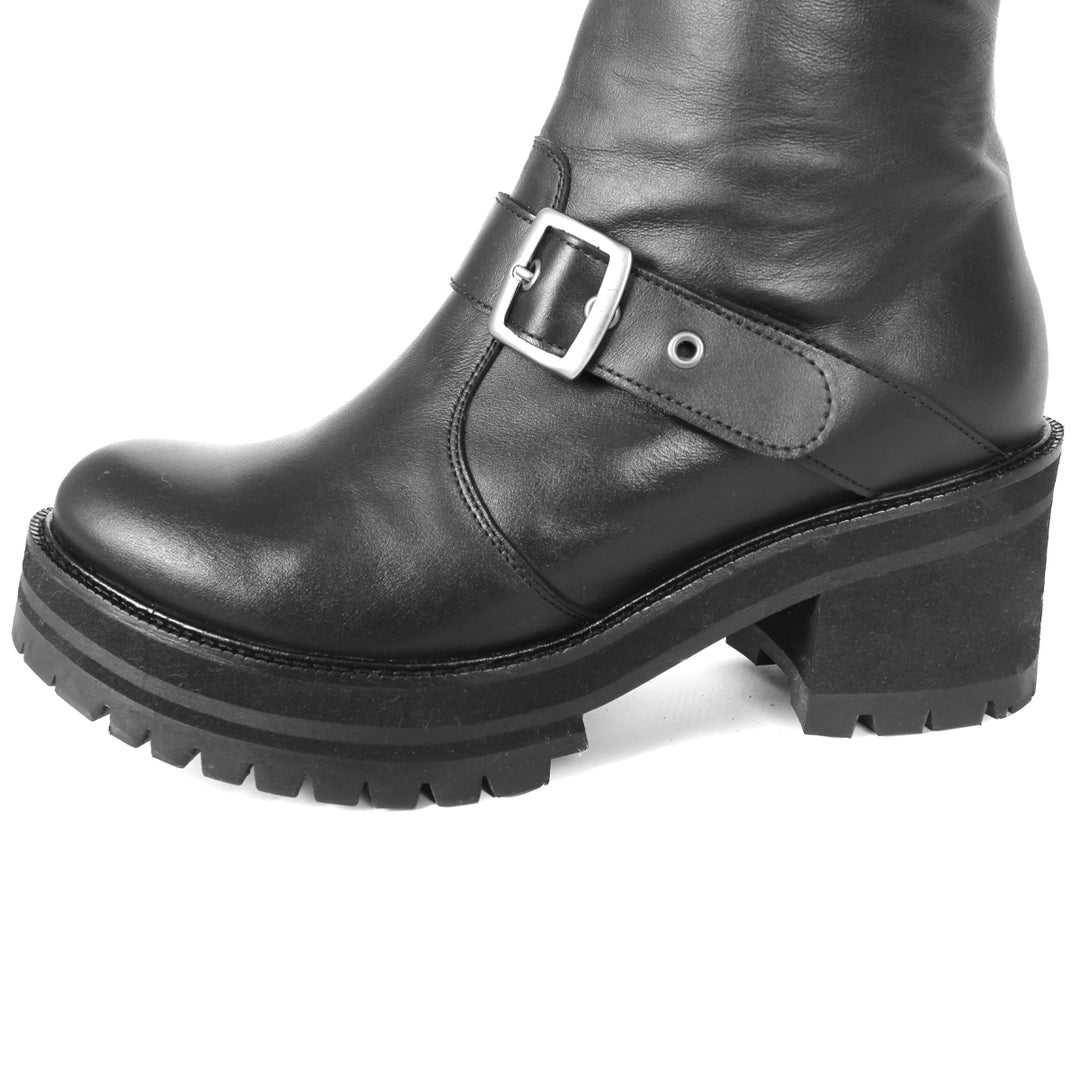 Cuissardes plates Monk Strap (modèle 770) cuir noir