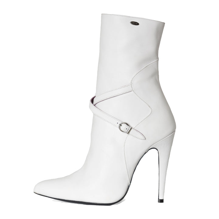 Bottines à brides (modèle 810) cuir blanc
