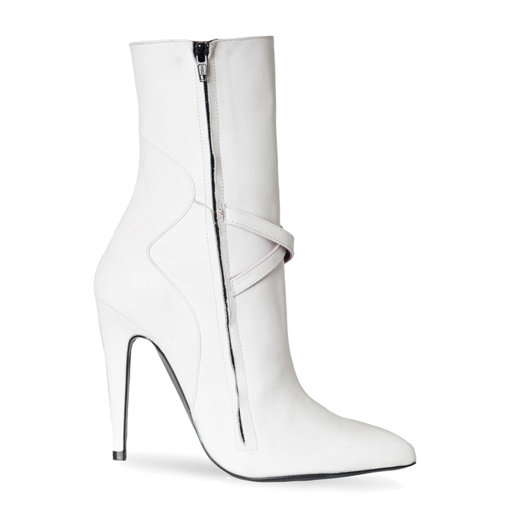 Bottines à brides (modèle 810) cuir blanc