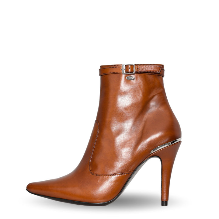 Stiefelette mit schmalem Riemchen (Modell 811) Leder cognac