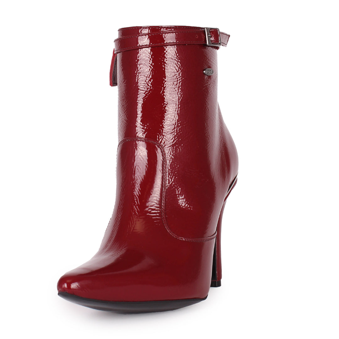 Stiefelette mit schmalem Riemchen (Modell 811) Lackleder oxblood