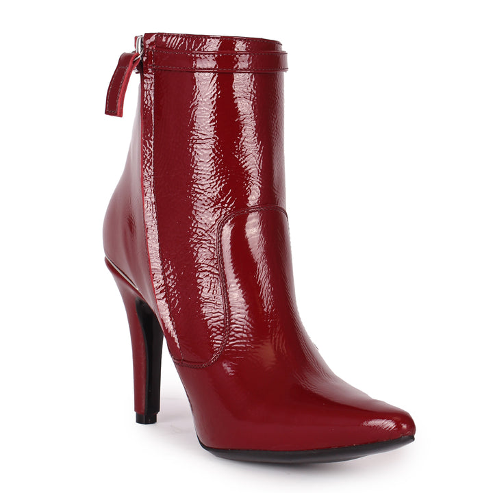 Stiefelette mit schmalem Riemchen (Modell 811) Lackleder oxblood