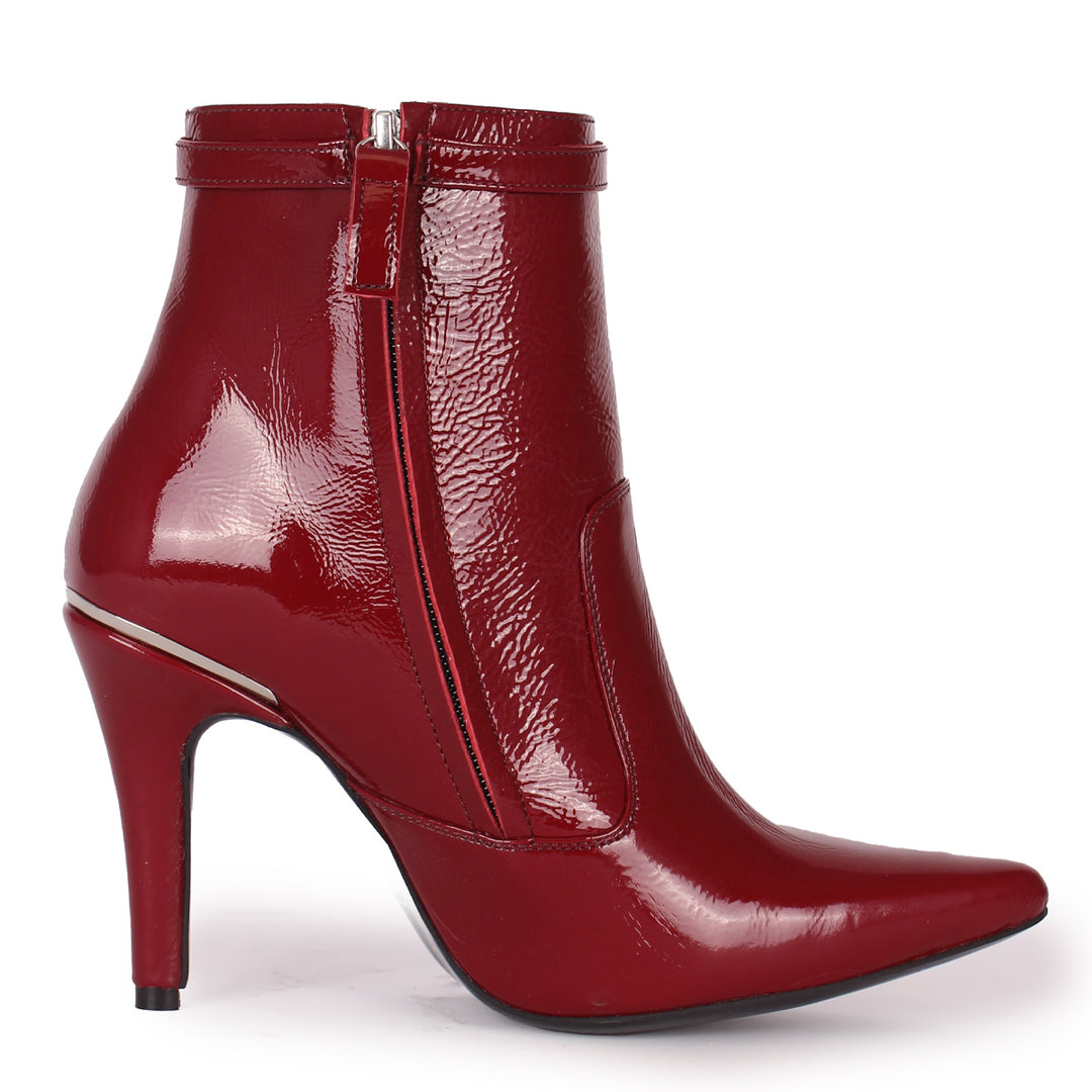 Stiefelette mit schmalem Riemchen (Modell 811) Lackleder oxblood