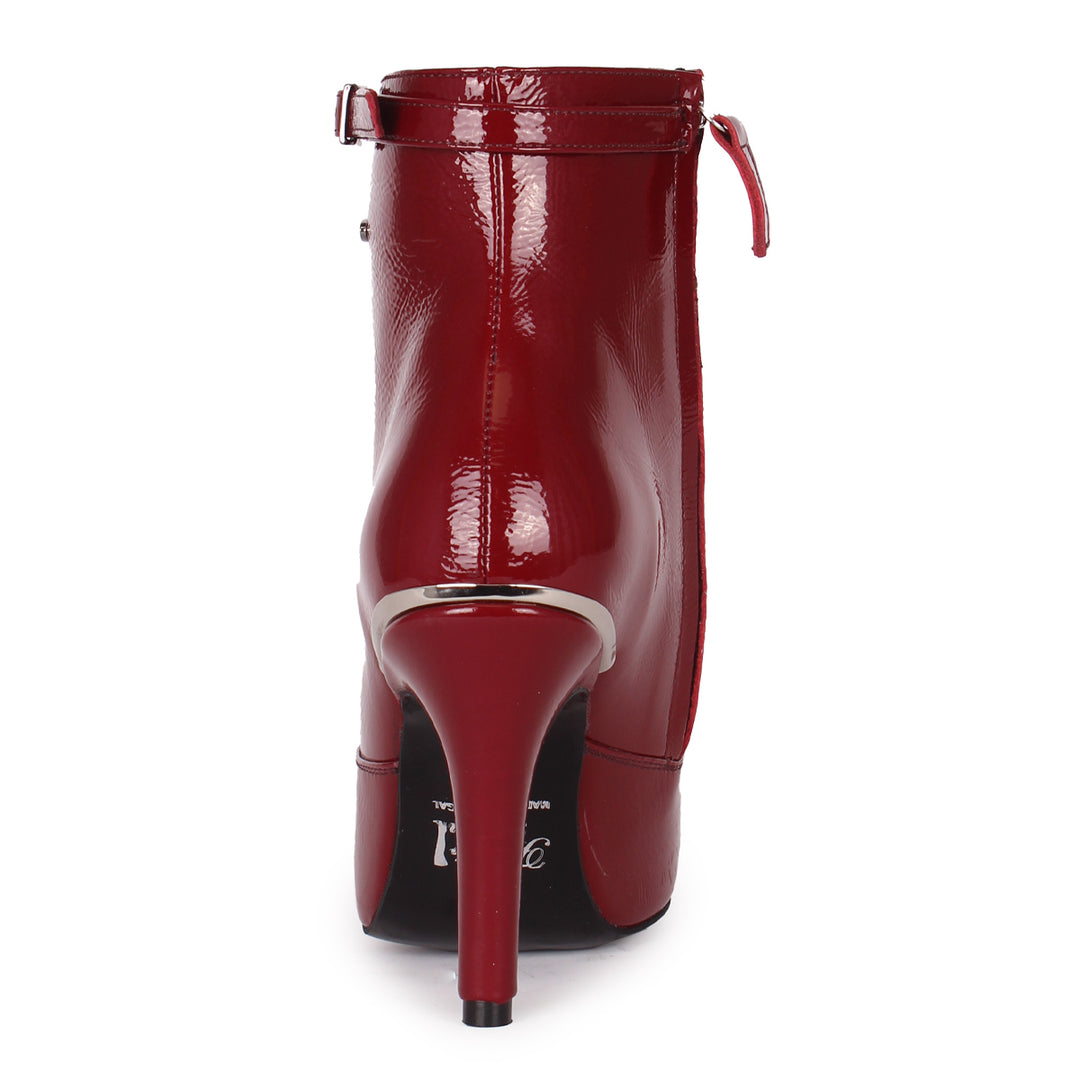 Stiefelette mit schmalem Riemchen (Modell 811) Lackleder oxblood