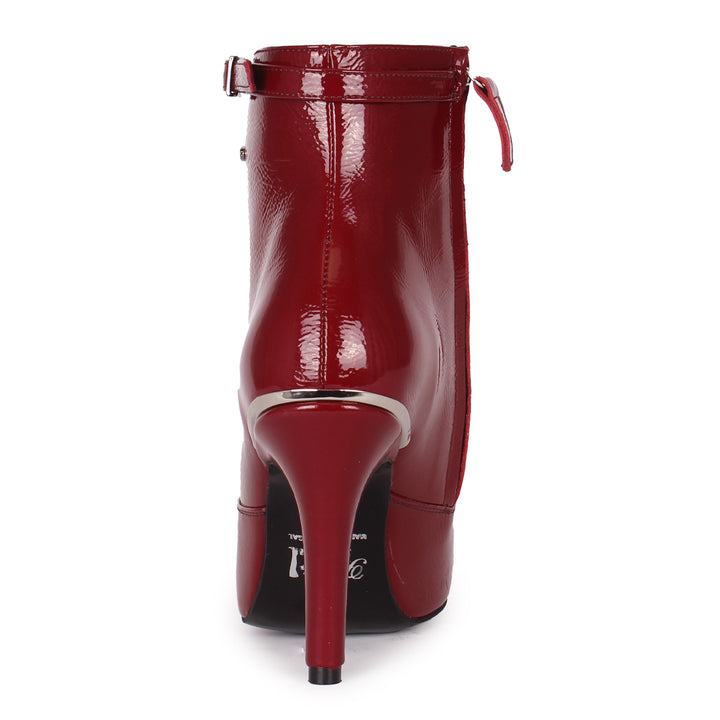 Stiefelette mit schmalem Riemchen (Modell 811) Lackleder oxblood