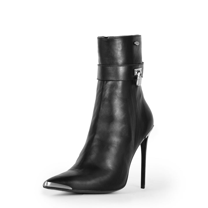 Stiefelette mit Metallspitze (Modell 860) Leder schwarz