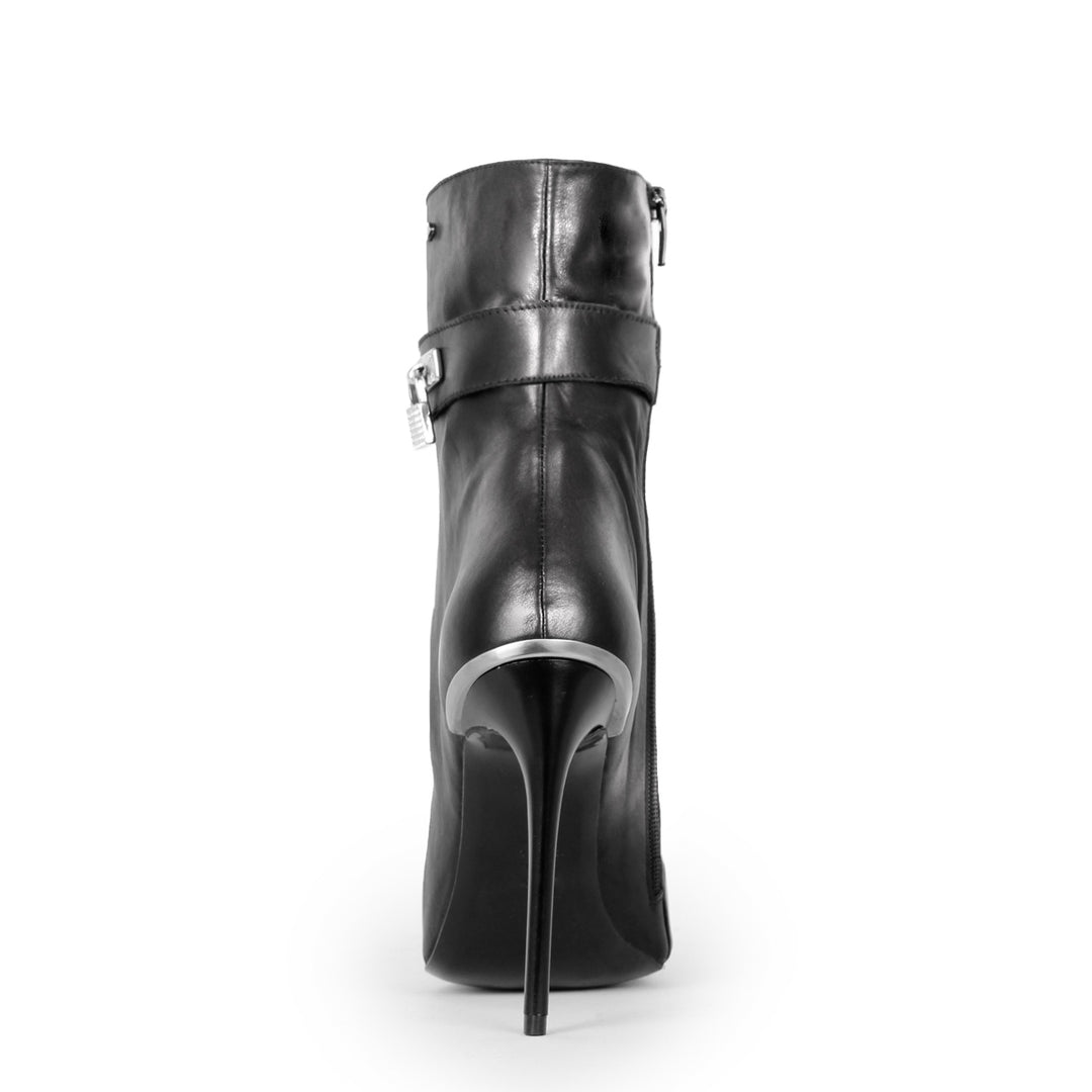 Stiefelette mit Metallspitze (Modell 860) Leder schwarz