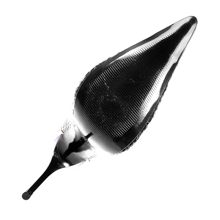 Cuissardes à bout métallique et bordure en fausse fourrure (modèle 960) cuir embossé noir