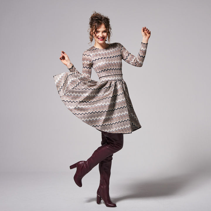 Cuissardes à talon bloc et boucle (modèle 118) cuir bordeaux