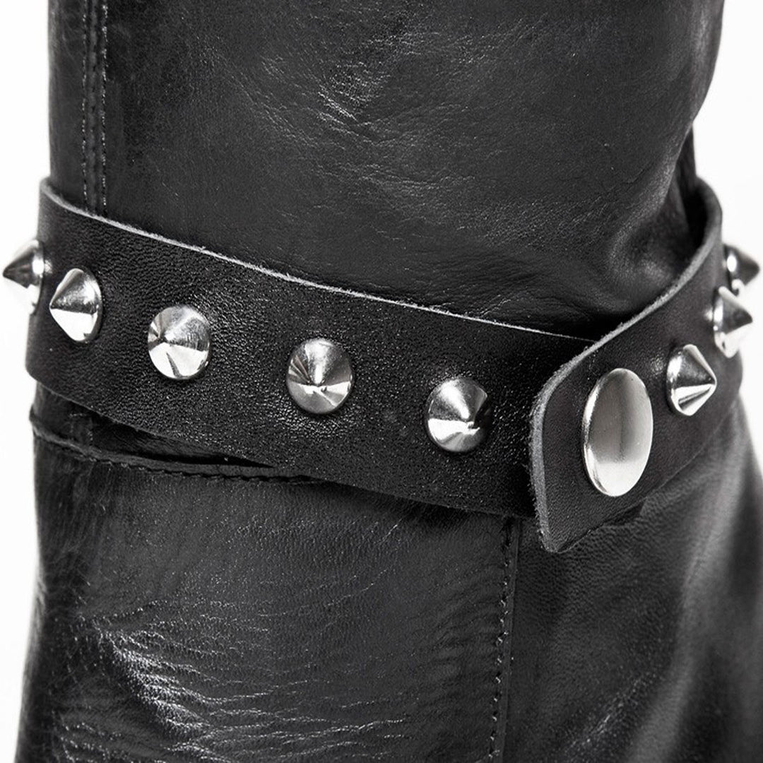 Braceletes de bottes avec rivets et bouton (P9)